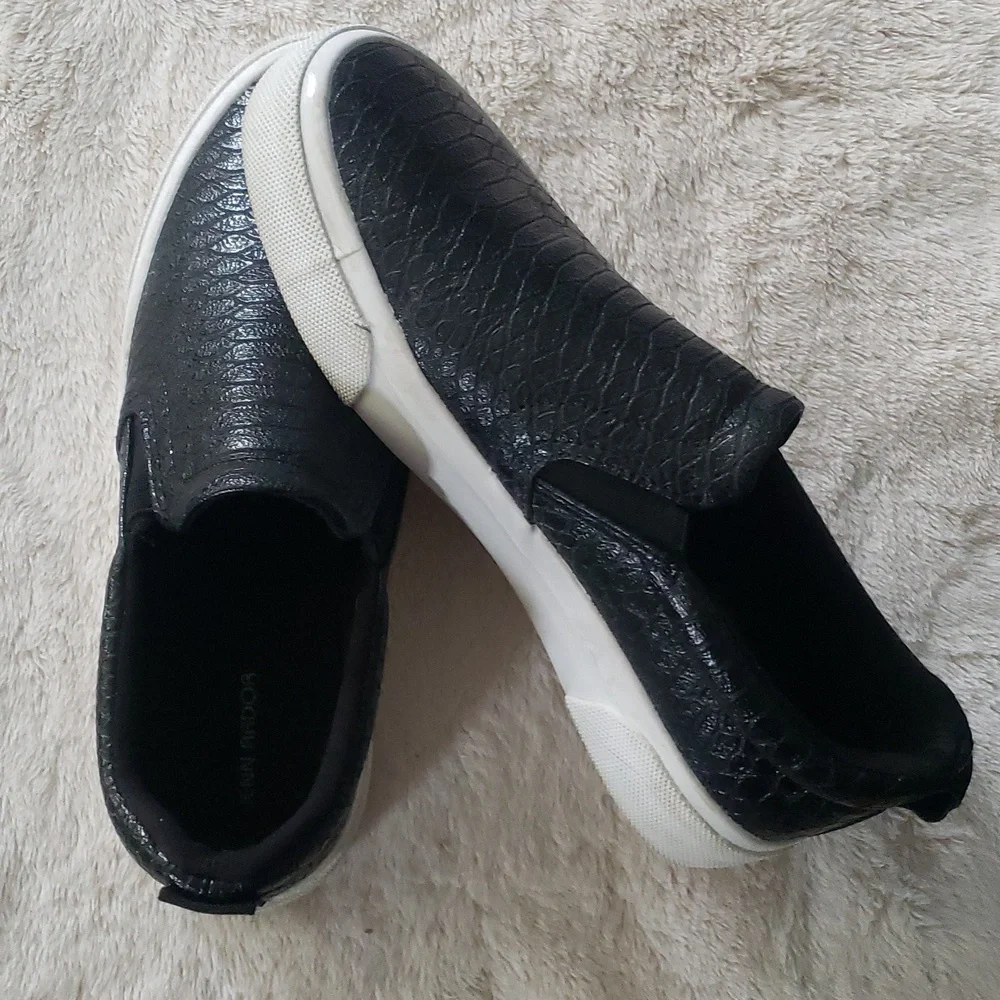 Jenn Ardor Black Snakeskin Slip Ons EUC Sz 8 - Picture 4 of 6